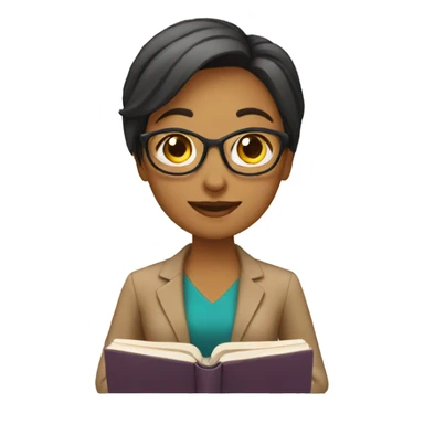 a female teacher with a book sticker