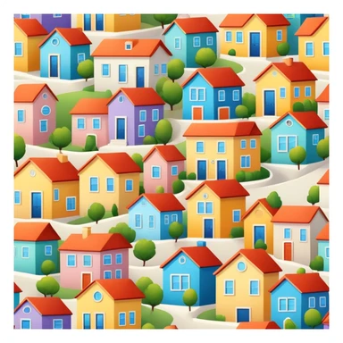Neighborhood with colorful houses sticker