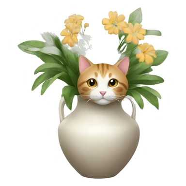a cat in a vase sticker