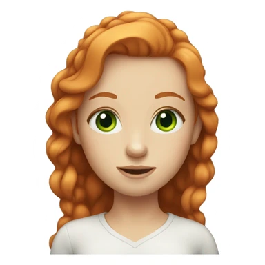 pretty ginger girl with green eyes and eyelashes  sticker
