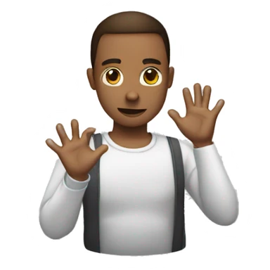 person with hands on chest sticker