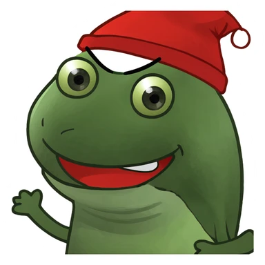 playful red musical note creature with big eyes and a friendly smile sticker