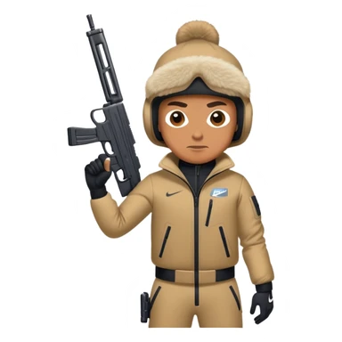 Man with a nike ski with gun sticker