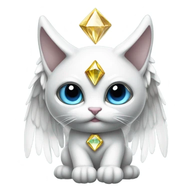 Diamond Omni-Cat God with wings and a ring around its body  sticker