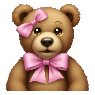 Teddy bear with a pink bow  sticker