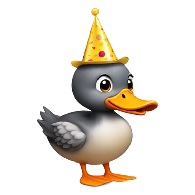 duck with a party hat sticker