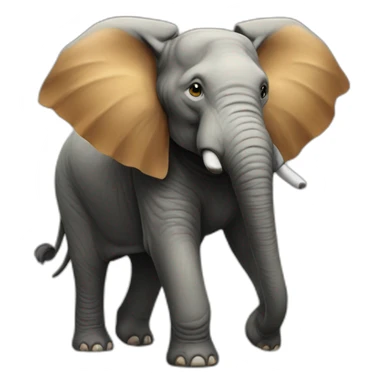 éléphant sur renard sticker