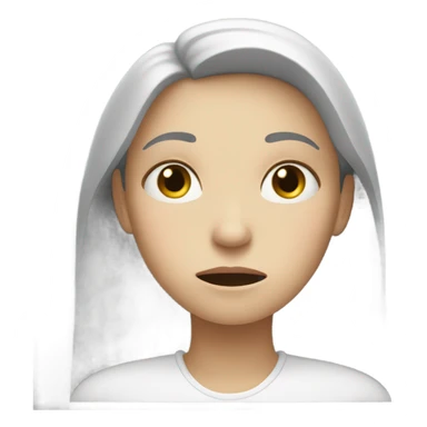 white woman hiding his face using hands, overwhelmed, sad expression sticker