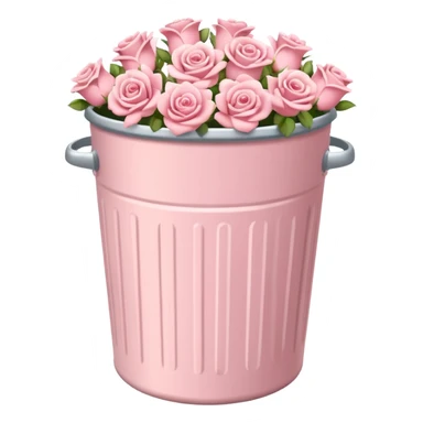 Flowers in pastel pink trash can  sticker