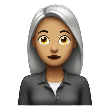 woman with worried expression sticker
