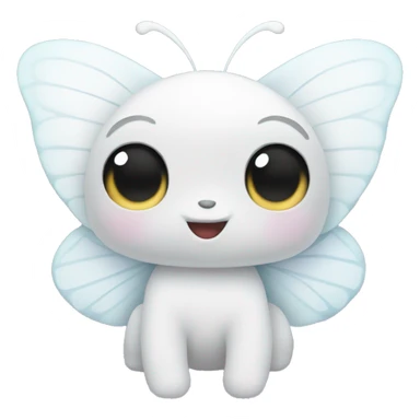 Adorable white pastel butterfly sticker