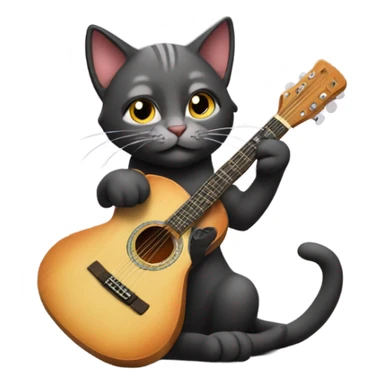 cat playing a guitar  sticker