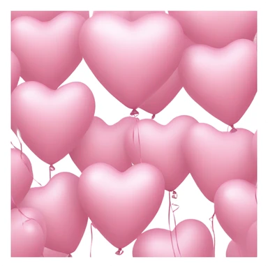 3 pastel pink heart balloons sticker