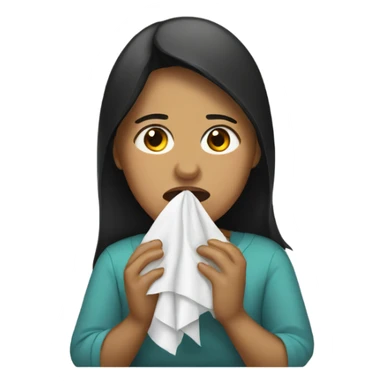 Peruvian female crying with tissue paper sticker