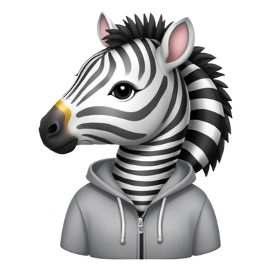 Zebra wearing a hoodie sticker