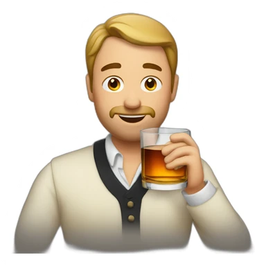Men drinking whisky sticker