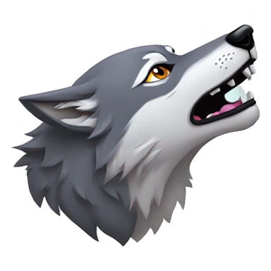 Howling wolf head sticker