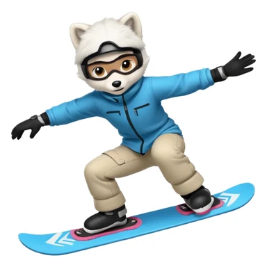 Snowboarder Arctic Fox sticker