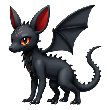 Gothic Edgy Badass Gloomy Cute Dark Salandit-Umbreon-Fakémon-hybrid-creature (full body)  sticker