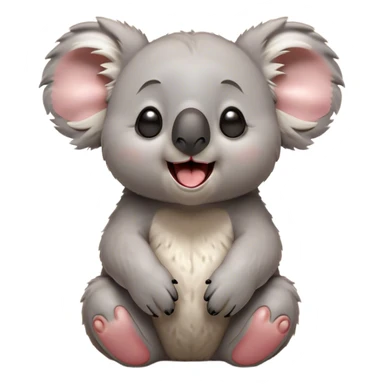 Cinematic Cute Yawning Koala Portrait Emoji, Head tilted slightly with a dramatic, wide-open yawn, showcasing a soft, downy grey fur with drooping ears and round eyes barely open in drowsy contentment, Simplified yet irresistibly adorable features, highly detailed, glowing with a soft, cozy glow, high shine, relaxed yet expressive, stylized with a touch of gentle whimsy, bright and endearing, soft glowing outline, capturing the essence of a sleepy yet affectionate koala, so drowsy it feels like it could stretch out of the screen and curl up for a nap! sticker