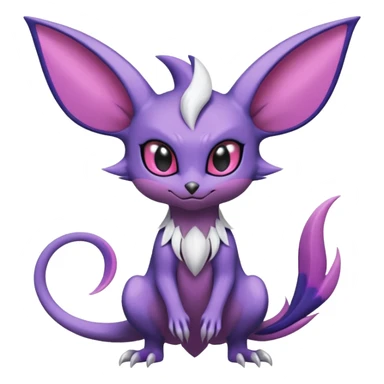Shiny Cute Noibat-Noivern-Espeon-Silvally-Fakémon-hybrid-creature (full body)  sticker