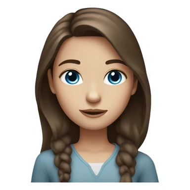 Girl with blue eyes and medium length brown hair sticker