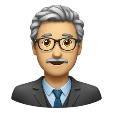 profesor con lentes y cabello largo sticker