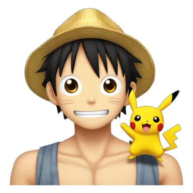 Monkey d luffy with pikachu sticker