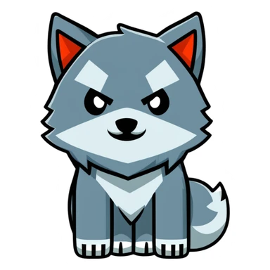 Minecraft square wolf sticker