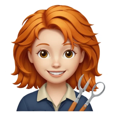 ginger girl whit a scissours in te hair sticker