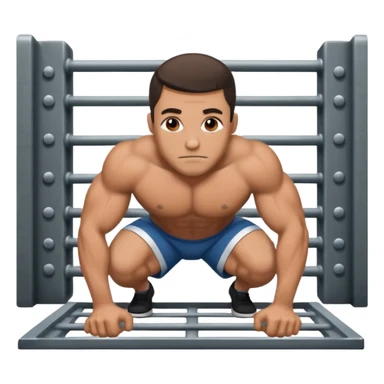 Prisoner doing pushups in front of jail cell sticker