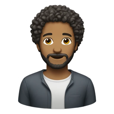 man with curly hair and beard sticker