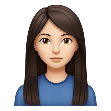 Mulher branca, cabelos longos liso moreno iluminado com luzes  sticker