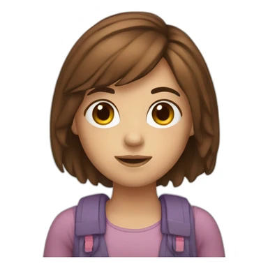 Girl bot with brown hair sticker