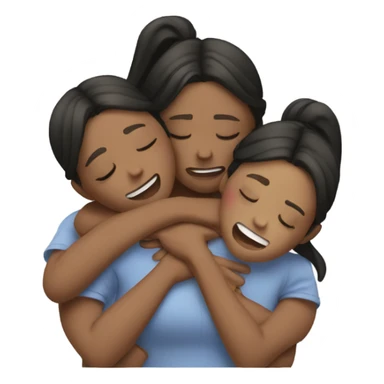 Four girls hugging each other and crying sticker