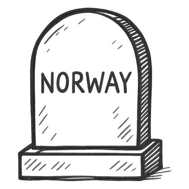 traditional Norway gravestone with no cross sticker