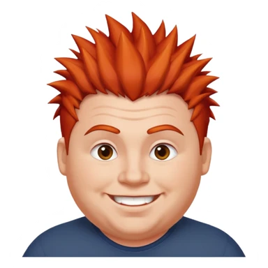 fat spiky haired happy man, red haired sticker