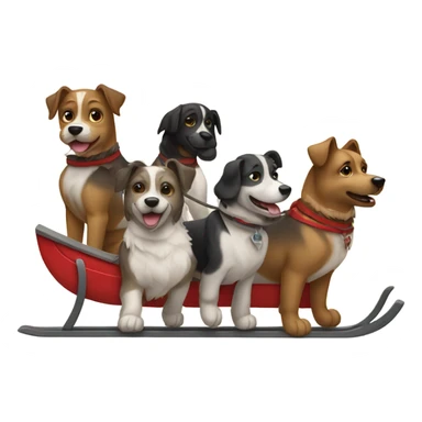 Team of dogs pulling a sled sticker