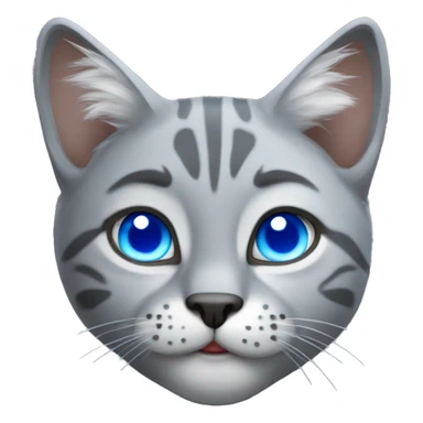 Grey cat lynx with blue eyes sticker