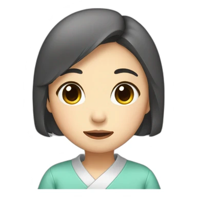 Japanese girl, cute, saying "sorry" sticker