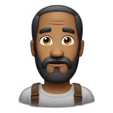 doubtful expression black bearded man sticker