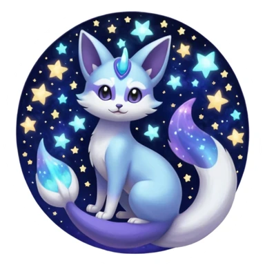 Nebula Celestial Lunar Starry Galactical Stellar Buizel-Minccino-Purrloin-Lunala-Meowstic-hybrid-fusion-creature (full body) sticker