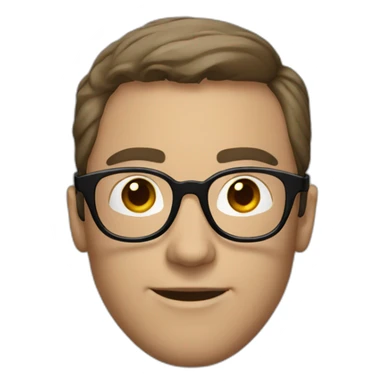 white-male-brunette-black-round-glasses sticker