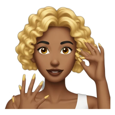 woman who does these nails and her hair sticker