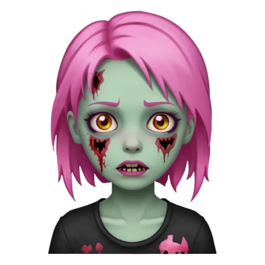 girl zombie with pink hair sticker