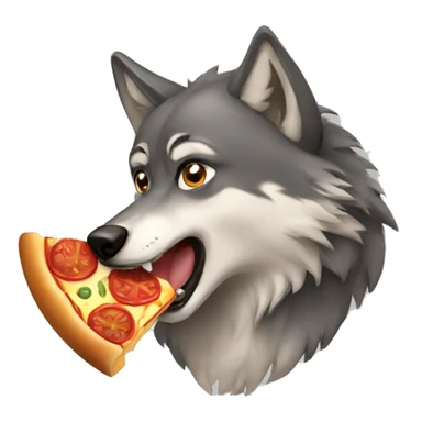 Wolf eat pizza sticker