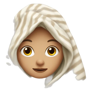 A white girl in a blanket sticker