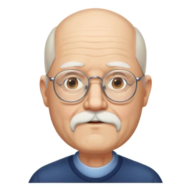 old man bald with beard and glasses sticker