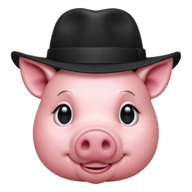 pig wearing a fedora sticker