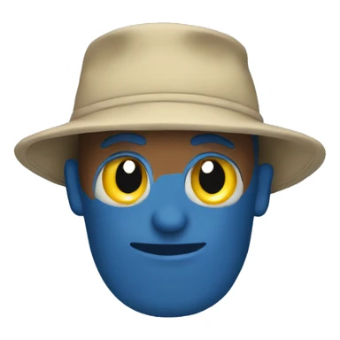 bucket hat blue sticker